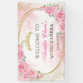 Roos Gold Quinceanera Miss Quince 15 Anos Verjaard Spandoek (Verticaal)