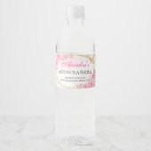 Roos Gold Quinceanera Miss Quince 15 Anos Verjaard Waterfles Etiket (Voorkant)