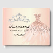 Roos Gold Quinceanera op maat Gastenboek (Voorkant)