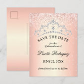 Roos Gold Quinceanera slaat de datum op Briefkaart (Voorkant / Achterkant)