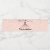 Roos Gold Quinceanera Waterfles Etiket (Enkel label)