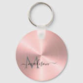 Roos Gold Radial Metallic Script Name Sleutelhanger (Voorkant)