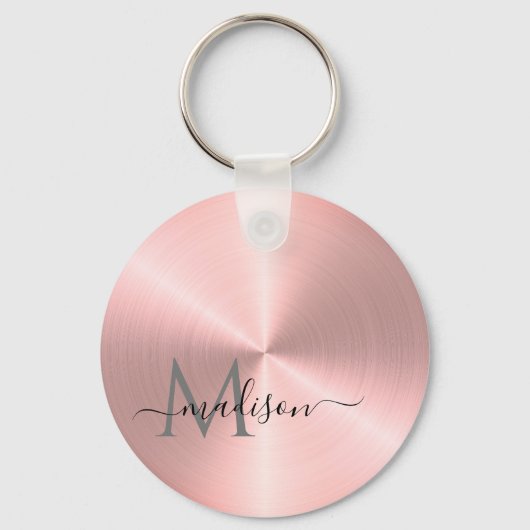 Roos Gold Radial Metallic Script Name Sleutelhanger (Voorkant)