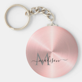 Roos Gold Radial Metallic Script Name Sleutelhanger