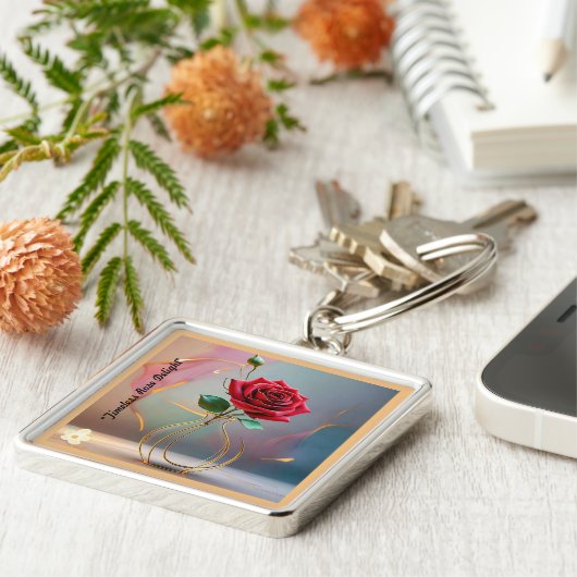 "Roos Gold Radiance" Sleutelhanger (Zijkant)