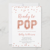 Roos Gold Ready-to-Pop baby shower-uitnodiging Kaart (Voorkant)