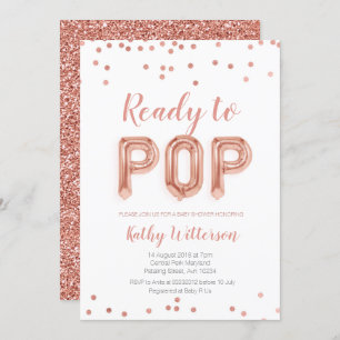 Roos Gold Ready-to-Pop baby shower-uitnodiging Kaart
