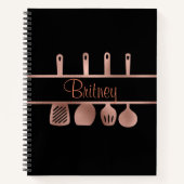 Roos Gold Recept kookboek gebruiksvoorwerpen geper Notitieboek (Voorkant)