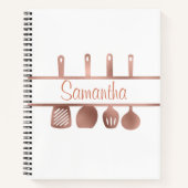 Roos Gold Recept kookboek gebruiksvoorwerpen geper Notitieboek (Voorkant)