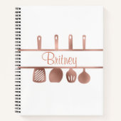 Roos Gold Recept kookboek gebruiksvoorwerpen geper Notitieboek (Voorkant)