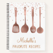 Roos Gold Recept Kookboek Utensils Confetti Notitieboek (Voorkant)