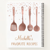 Roos Gold Recept Kookboek Utensils Confetti Notitieboek (Achterkant)