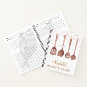 Roos Gold Recept Kookboek Utensils Confetti Notitieboek