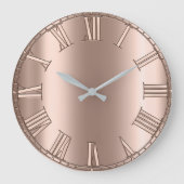 Roos Gold Relief Metal Blush Silver Roman Aantalle Grote Klok (Voorkant)