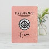 Roos Gold Reno Passport Bewaar de datum Save The Date (Staand voorkant)