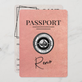 Roos Gold Reno Passport Bewaar de datum Save The Date