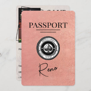 Roos Gold Reno Passport Bewaar de datum Save The Date