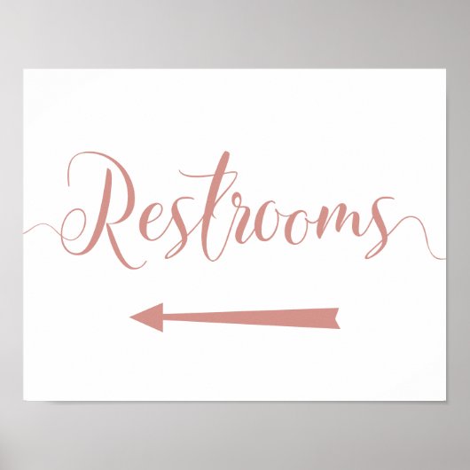Roos Gold Restrooms Pijl-links Poster (Voorkant)