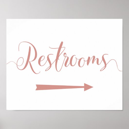 Roos Gold Restrooms Pijl-recht Poster (Voorkant)