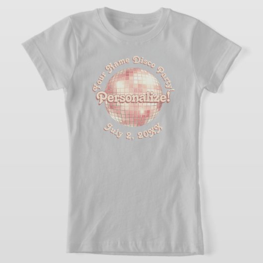 Roos Gold Retro Disco Ball PERSONALIZED T-Shirt (Laagn)