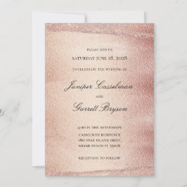 Roos Gold Rhapsody Wedding Elegant Sparging Gold Kaart