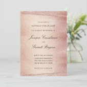 Roos Gold Rhapsody Wedding Elegant Sparging Gold Kaart (Staand voorkant)