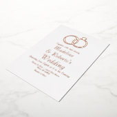 Roos Gold Rings Wedding Ppress Folie Uitnodigingen (Gedraaid)