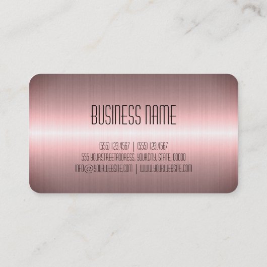 Roos Gold Roestvrij staal Metaalkijk Visitekaartje (Achterkant)