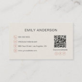 Roos Gold Rolling Pin Bakery QR-code Visitekaartje (Achterkant)