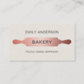 Roos Gold Rolling Pin Bakery QR-code Visitekaartje (Voorkant)