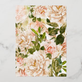 Roos Gold Romance Waterverf bruiloft Folie Uitnodiging (Achterkant)