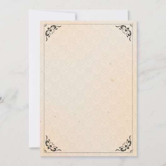 Roos Gold, Roos en bloesse bruiloft Kaart (Achterkant)