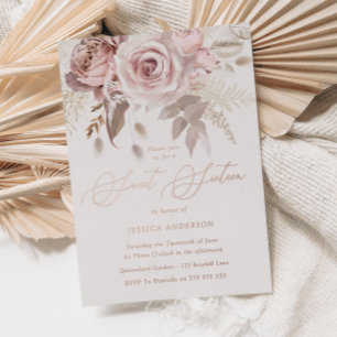 Roos Gold, Roos in puin en bloesems zoet 16 Folie Uitnodiging