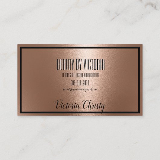 Roos Gold rosegold minimalistisch elegant en moder Visitekaartje (Achterkant)