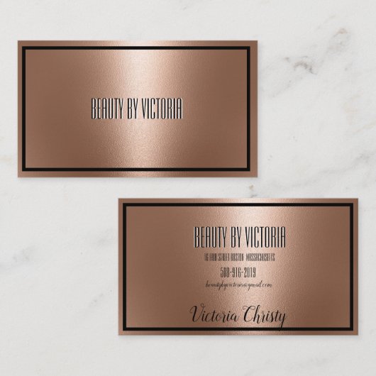 Roos Gold rosegold minimalistisch elegant en moder Visitekaartje (Voorkant / Achterkant)