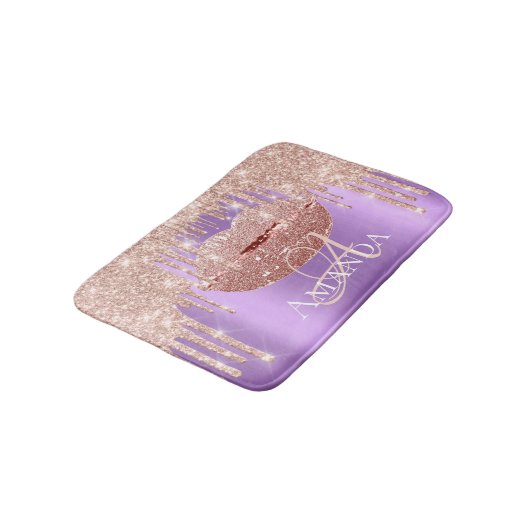 Roos Gold Royal Glitter Name Monogram Makeup Badmat (Gekanteld)