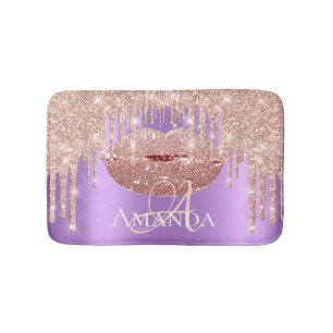 Roos Gold Royal Glitter Name Monogram Makeup Badmat