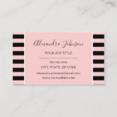 Roos Gold - Roze en Zwarte Streep Girly Loyaliteit Klantenkaartje (Achterkant)