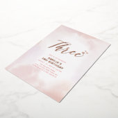 Roos Gold & Roze Heart 3e verjaardag Folie Uitnodiging (Gedraaid)