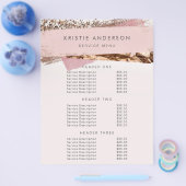 Roos Gold & Roze Label Pricing & Services Flyer (Enkel)