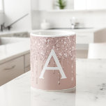 Roos Gold - Roze monogram met spaarpjes Koffiemok<br><div class="desc">Roos Gold - Blush Pink Ombre Luxury Chic Sparkle Dripping Glitter op Metallic Folie Monogram Naam en Initiaal Koffie Mok. De Girly Sparkly mok maakt het perfecte kerstcadeau of Sweet 16 verjaardagscadeau voor iemand die van roos goud houdt.</div>