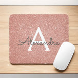Roos Gold - Roze monogram met spaarpjes Muismat<br><div class="desc">Blush roze - Roos Gold Sparkle Glitter Monogram Naam Monogram Mousepad. Dit Mousepad kan worden aangepast om uw voornaam te omvatten.</div>