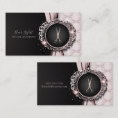 Roos Gold Roze & Zwart Luxe Haarstylist Visitekaartje (Voorkant / Achterkant)