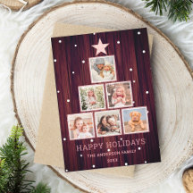 Roos Gold Rustic Country Wood Kerstmis - Boom