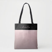 Roos Gold rustieke ombre elegant gepersonaliseerd Tote Bag (Voorkant)