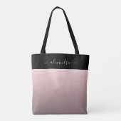Roos Gold rustieke ombre elegant gepersonaliseerd Tote Bag (Achterkant)