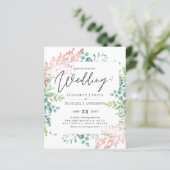 Roos Gold Sage Green Eucalyptus Greenery Invites (Staand voorkant)