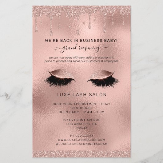 Roos Gold Salon Grand Reopening Covid Safety Flyer (Voorkant)