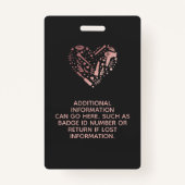 Roos Gold Salon Heart Photo Hair Stylist Badge (Achterkant)