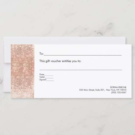 Roos Gold Salon Sequin Cadeaubon (Achterkant)